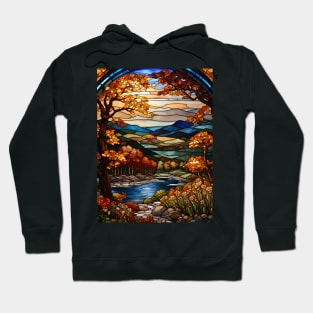 Stained Glass Window Of Autumn Scenery Hoodie